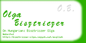 olga bisztriczer business card